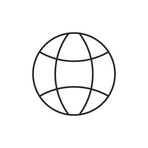 Icon einer Weltkugel, erstellt von: Name. Vorname. Dieses Bild zeigt ein Schema der Weltkugel